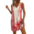 thumbnail image 2 of Guieoi Womens Dresses Plus Size Summer Sleeveless V-Neck Casual Dress with Pockets, Loose-Fit Casual Pink L, 2 of 7