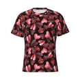 thumbnail image 4 of Vsdgher Ladybugs and Red Hearts Print Men's Dry Fit Mesh Athletic Shirts Moisture Wicking Tennis T-Shirt Tops, 4 of 9