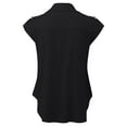 thumbnail image 5 of Scyoekwg Button Shirts for Women Summer Lapel Cap Sleeve Shirt Tops Solid Color Casual Comfy Trendy Clothing (Black,XL）, 5 of 5