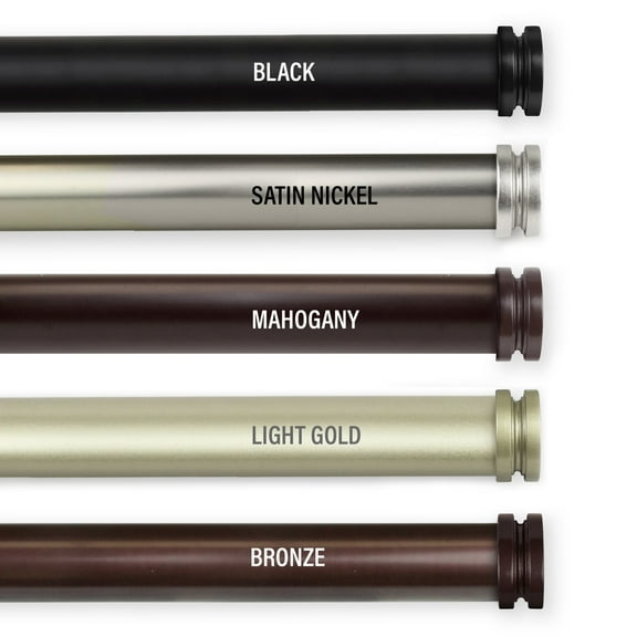 1 inch Knop Curtain Rod 28-48" - Mahogany