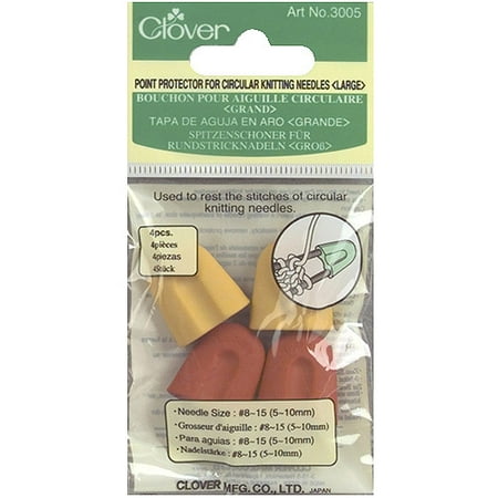 Clover Point Protectors, For Circular Knitting Needles, Sizes 8 and 15, 4-Pack