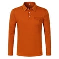 thumbnail image 1 of Blusa y camisa de manga larga con cuello vuelto para hombre, informal, de moda, con botones y bolsillo., 1 of 5