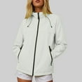 thumbnail image 2 of GEWSEY Rain Jacket for Women Waterproof Lightweight Windbreaker Jacket with Hood Packable Raincoat with Pockets (White, 4XL), 2 of 8