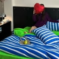 thumbnail image 2 of NAMZI Bed Sheets Set, Bedding Sheets Pillowcases Kit, Twin Bed Set, Hotel Bedding, Home Decor(Dark Blue), 2 of 4