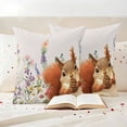 thumbnail image 3 of Fall Squirrel Outdoor Waterproof Pillow Covers, Botanical Watercolor Flower Leaf Plant Decorative Square Throw Pillowcase Sofa Cushion Sham for Patio/Couch/Chair, 20"x20" 2 Pack, 3 of 8