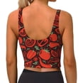 thumbnail image 4 of Picia Tomatoes And Chili Sports Bra for Women,Padded Strappy Sports Bras Medium Support Yoga Bra with Removable Cups,Running Yoga Bra-Small, 4 of 9