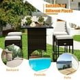 thumbnail image 6 of GVN 5 Pieces Patio Rattan Bar Table Stool Set Hidden Storage Shelf Cushioned-White, 6 of 10