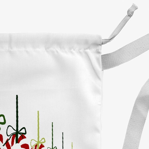 Simply Daisy Canvas Candy Canes 18 x 29 in Green Laundry Bag