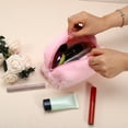 thumbnail image 4 of Unique Bargains Small Plush Makeup Bag Soft Beauty Cosmetic Bag Cute Travel Zipper Toiletry Bag for Women Pink, 4 of 7