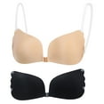 thumbnail image 1 of Pares de sujetador adhesivo Invisible sin tirantes Pushup sujetadores adhesivos para mujeres cubiertas de pezones sujetador de silicona reutilizable en forma de ala con correas para los hombros, 1 of 6