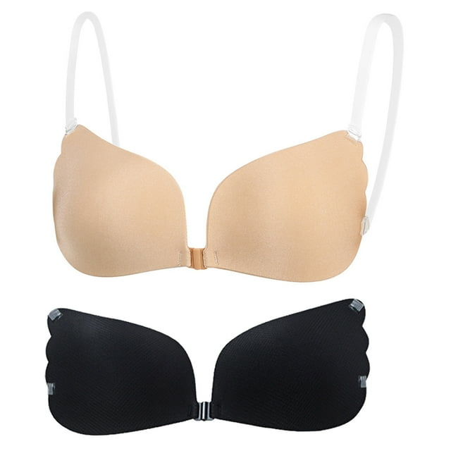 Pares de sujetador adhesivo Invisible sin tirantes Pushup sujetadores adhesivos para mujeres cubiertas de pezones sujetador de silicona reutilizable en forma de ala con correas para los hombros
