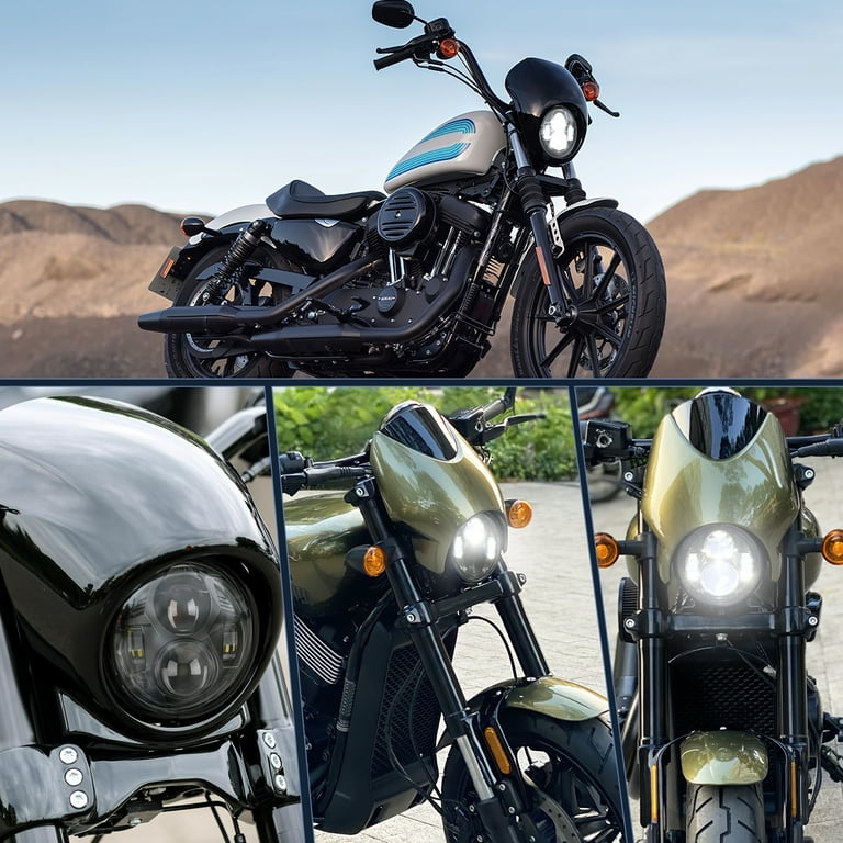 Nilight 5.75" LED Headlight For Harley Bikes - Super Bright Upgrade For Sportster, Dyna & Softail Models