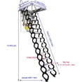 thumbnail image 2 of Attic Pull Down Ceiling Ladder Retractable Attic Folding Extension Loft Stairs Black & White Aluminum-Magnesium Alloy 13 Steps, 2 of 7