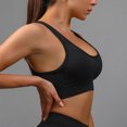 thumbnail image 5 of Feancey Seamless Padded Bras for Women Full Coverage Sports Bra Comfy Breathable Push up Wireless Brassiere Workout Yoga Tank Top Black L, 5 of 7