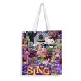 thumbnail image 1 of Sing Movie 3 Bolso de tela con estampado de lienzo para mujer, bolsa de compras reutilizable y estética, con cremallera interior, regalo para mujer,40*40cm., 1 of 6