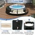 thumbnail image 5 of Round Spa Surround Furniture, 80" Hot Tub Accessories Spa Frame Outdoor Rattan Sectional Sofa Set with Storage Spaces and Mini Sofa, Hot Tub Surround Patio Furniture Set, Gray Cushion, 5 of 10