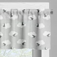 thumbnail image 5 of Ambesonne Grey Valance & Curtain, Swallow Birds Among Clouds, 55"x30", Grey Pale Grey White, 5 of 6