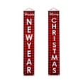 thumbnail image 1 of Bearachild 1 par de carteles navideños, letrero de porche de Navidad, cartel de puerta de Navidad de tela Oxford, decoración de fiesta para colgar en la Kits de decoración para fiestas F Bearachild HA000240-02B, 1 of 1