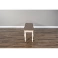 thumbnail image 6 of Pemberly Row Coastal 19" Solid Mahogany Wood Bench in Taupe Off White, 6 of 10