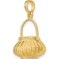 thumbnail image 5 of 14K Yellow Gold 3-D Moveable Handle Flower Basket Charm (17.4 X 14.2) Made In United States k7993, 5 of 5