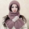 thumbnail image 1 of Integrated Ear Protection Windproof Scarf Knitting Thick Warm Ear Guard Winter Windproof Siamese Set Hat Hat Scarf, 1 of 9