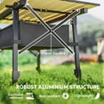 thumbnail image 5 of Outsunny 3ft Portable Camping Table, Adjustable Height Aluminum Small Folding Table with Storage Bag, Brown, 5 of 9