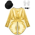 thumbnail image 6 of Aislor Women Magician Cosplay Tailcoat Jacket Halloween Performance Fancy Dress up Outfits Gold XL, 6 of 7