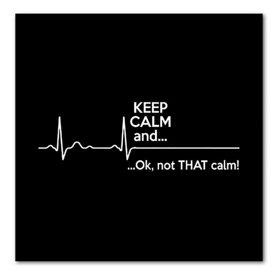 DistinctInk Custom Bumper Sticker - 10" x 10" Decorative Decal - Black Background - Keep Calm and…. Flatline