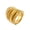 Gold, variant on Women's Stainless Steel Wrinkles Wave Groove Layer Statement Rings Fold Wedding Band Gold Size 10