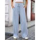 thumbnail image 4 of Pantalones de Pijama Holgados de Punto Suave con Bolsillos y Pernera Acanalada para Mujer con Cordón Ajustable. Azul XXL, 4 of 9