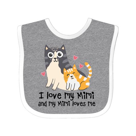 

Inktastic I Love My Mimi Loves Me Cat Gift Baby Boy or Baby Girl Bib
