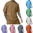 thumbnail image 1 of LIBRCLO T-Shirts pour Hommes Manches Courtes Couleur Unie Confortables Col Rond, Taille TTG, 1 of 7