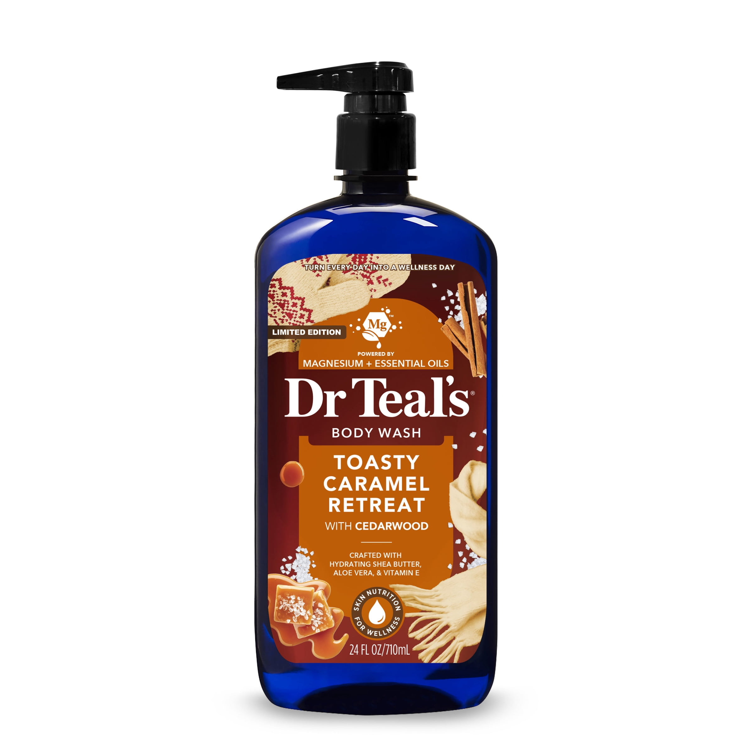Dr Teal's Toasty Caramel Body Wash with Pure Epsom Salt, 24 fl oz