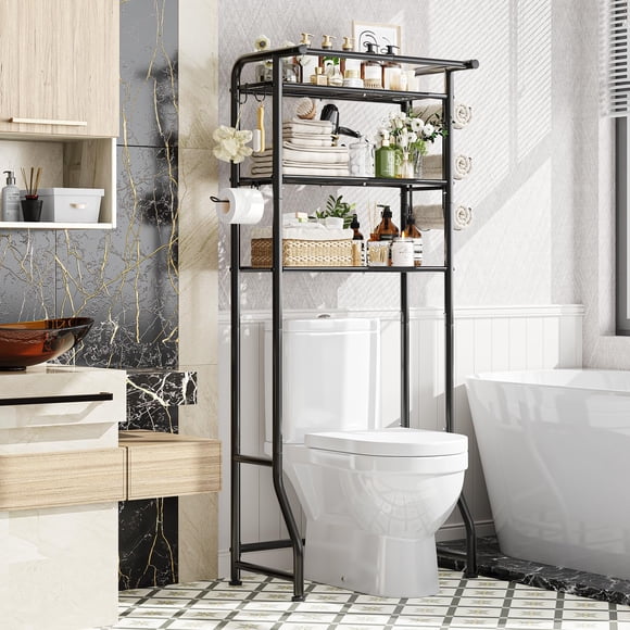 Organizador de estante para baño Simple Trending de 3 niveles, negro
