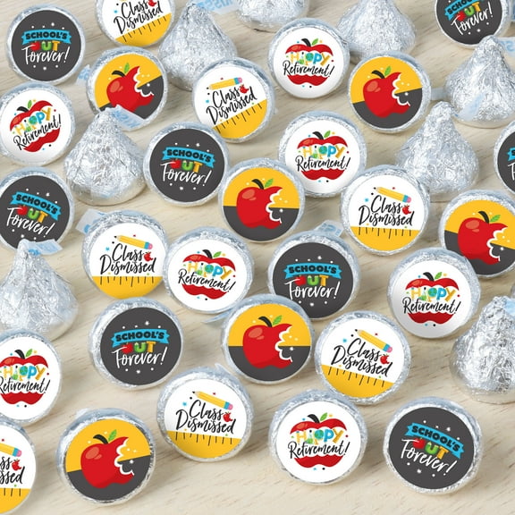 Big Dot of Happiness Teacher Retirement - Happy Retirement Party Small Round Candy Stickers - Party Favor Labels - 324 Count