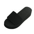 thumbnail image 5 of Lyinloo Women's Summer Slope Heel Flip-flop Beach Slippers Non-slip Platform Shoes Black 37, 5 of 6