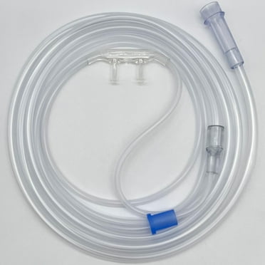 ResOne Soft Nasal Cannula 1-Pack - Oxygen Cannula, Curved Prongs, 4Ft Crush-Resistant Tubing - Nasal Tubes, Oxygen Concentrator Supplies - Soft Curved Nose Piece, Standard Size, Standard Flow 6 LPM