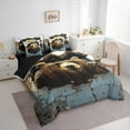 thumbnail image 3 of Manfei Teens Bear Print Bedding Comforter Set 7 Pieces, Rustic Farmhouse Full Bedding Set, Jungle Animal Wildlife Reversible Fitted Sheet Flat Sheet, Ultra Soft Home Decor, 3 of 7