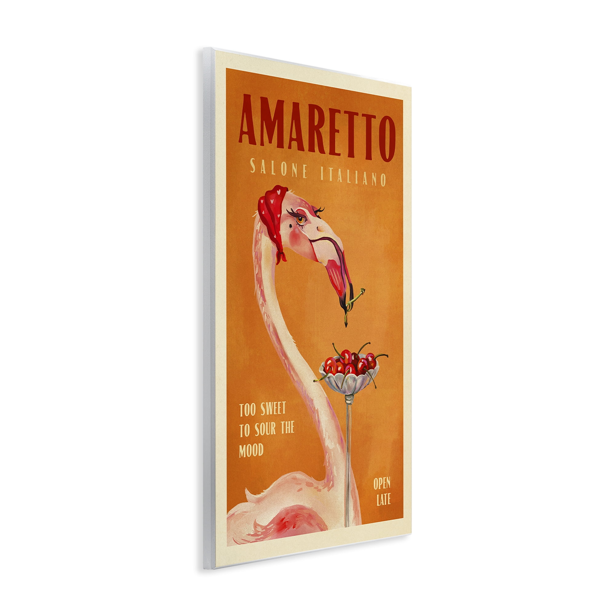 Stupell Industries Vintage Amaretto Flamingo Food & Beverage Painting Unframed Art Print Wall Art, 10 x 15