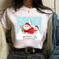 thumbnail image 1 of Camiseta con estampado de árbol de Navidad para mujer, ropa femenina de cuello redondo, Top de Modal de manga corta, regalo de Feliz Navidad, 1 of 5