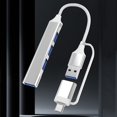 thumbnail image 7 of sunsanly USB Hub Stable Output Wide Compatibility Plug Play Power Delivery Multiport Data Transfer Multifunctional 5Gbps 2-in-1 Computer Splitter PC Accessories, 7 of 7
