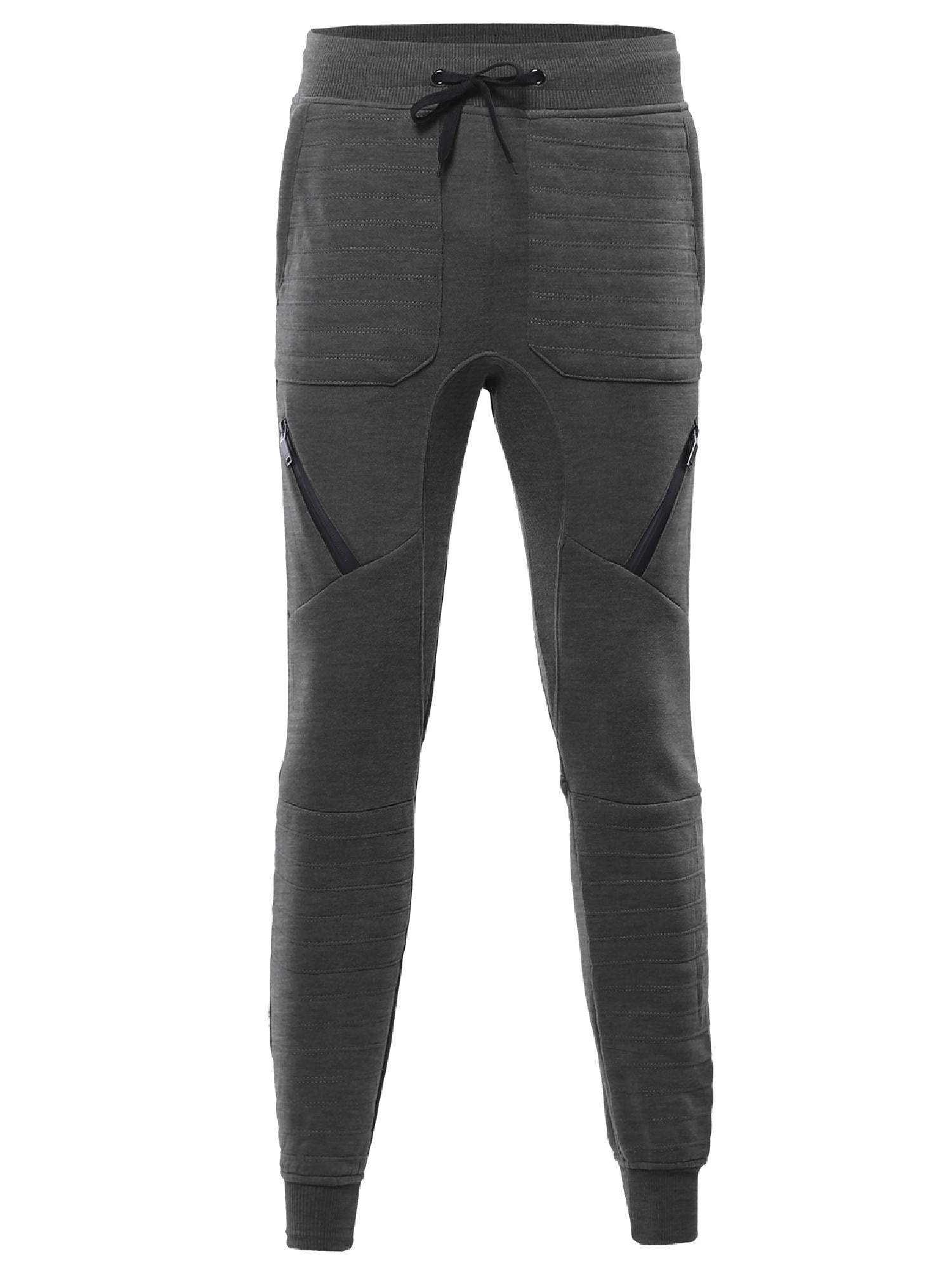 FashionOutfit Men's Ribbed Jogger Pants With Zipper Detailing - Walmart.com