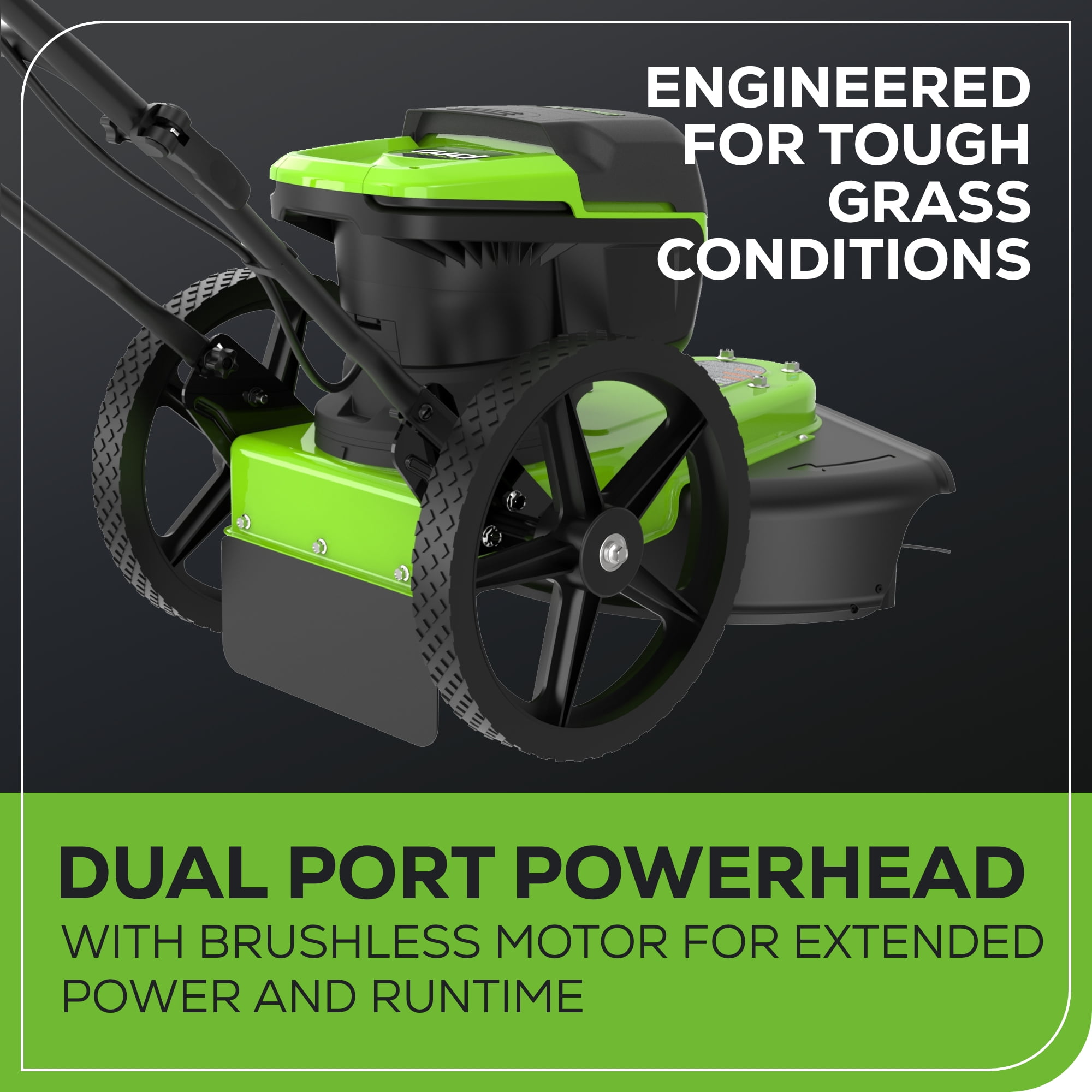 Greenworks 60V 22" Cordless Brushless Wheeled String Trimmer with 8.0Ah Battery and Charger