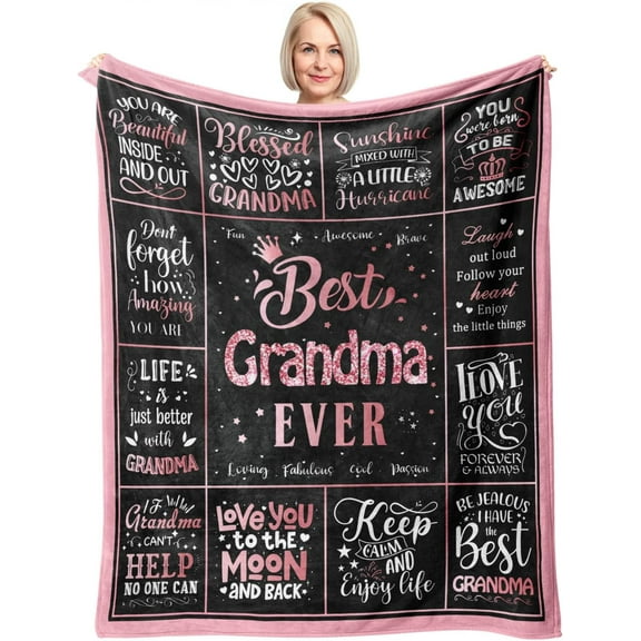 Grandma Gifts Blanket, Gifts for Grandma, Grandma Gifts from Grandkids, Great Grandma Birthday Gifts, Grandmother Gifts, Birthday Gifts Ideas for Grandma, Best Grandma Gifts Blanket 60"x 50"