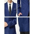 thumbnail image 6 of INSPIRE CHIC Men's Dress Slim Fit Blazer Single Breasted One Button Prom Suit Sports Coat 2XL Navy Blue, 6 of 7