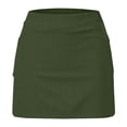 thumbnail image 3 of Ymauqau Skorts for Women High Waisted Ribbed Knit Athletic Casual Tennis Skirts with Shorts Pockets Mini Workout Skorts, 3 of 5
