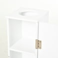 thumbnail image 5 of CoSoTower Toilet Paper Cabinet, Small Bathroom Corner Floor Cabinet with Doors and Shelves, Thin Storage Bathroom Organizer for Paper Shampoo, White, 5 of 8