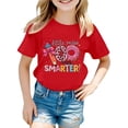 thumbnail image 1 of Rhuody Hauts d'Été pour Filles T-Shirt à Manches Courtes T-Shirt à Imprimés de Lettres Tee Rentrée des Classes Coupe Ample Col Ras du Cou Haut Tenue Décontractée Rouge 1-2 Ans, 1 of 4