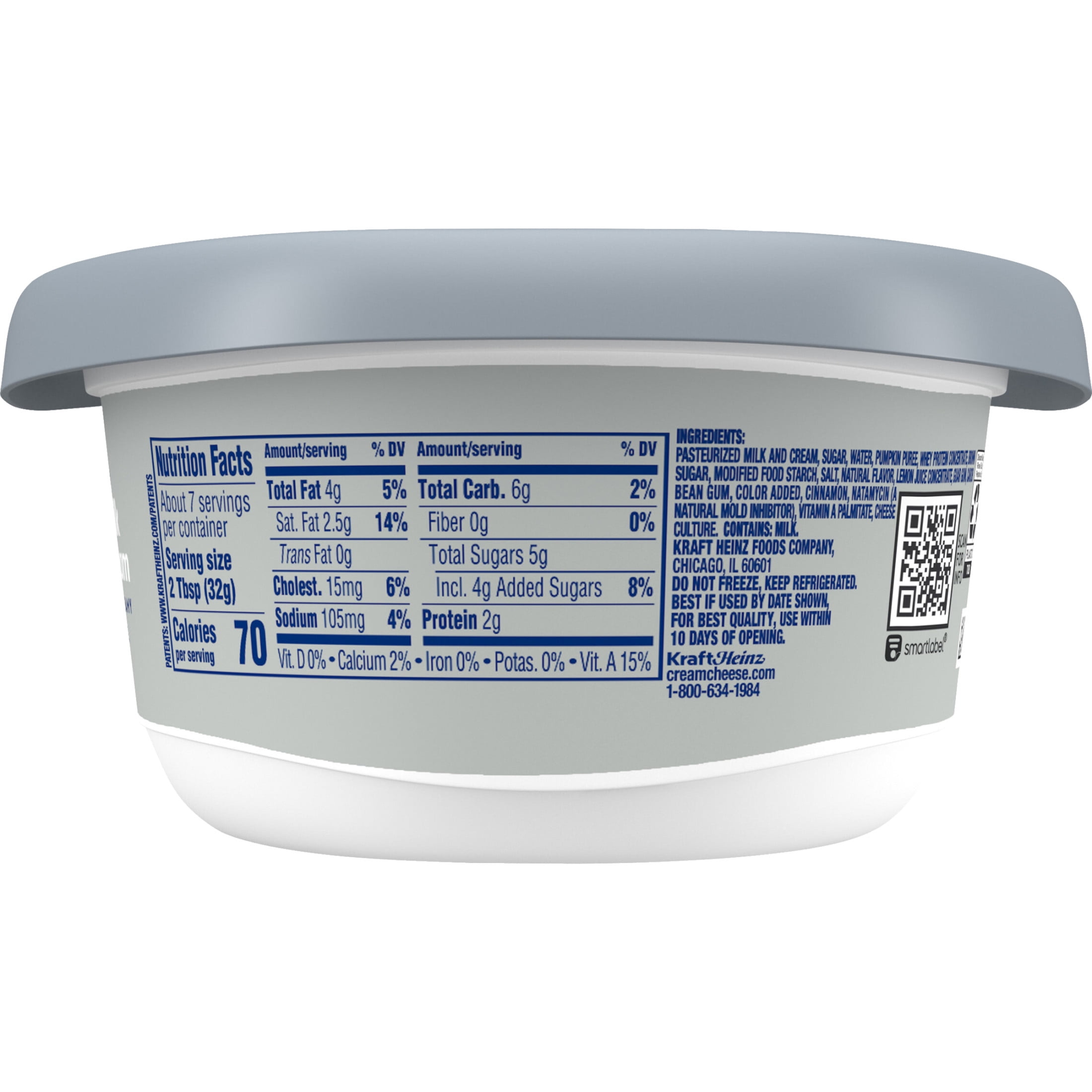 Philadelphia Flavored Cream Cheese Spread, 1 Tub, for Smooth, Spreadable Mornings, Pumpkin Spice, No Artificial Preservatives, Flavors or Dyes, 7.5 oz