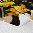 thumbnail image 5 of Homewish Vintage Botanical Mushrooms Bed Spread Queen,Retro Fungus Plant Queen Coverlet Set,Black,Black Reversible,3pcs, 5 of 7